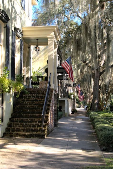 Colorful Homes of Downtown Savannah, Georgia Stock Image - Image of ...