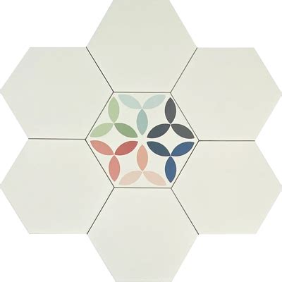 Flamingo Greta Pattern porcelain Hexagon tile | Tiles of Europe