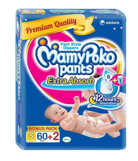 Mamy Poko Pants Extra Absorb S (4-8 Kg)-60+2 Pcs: Buy Mamy Poko Pants Extra Absorb S (4-8 Kg)-60 ...