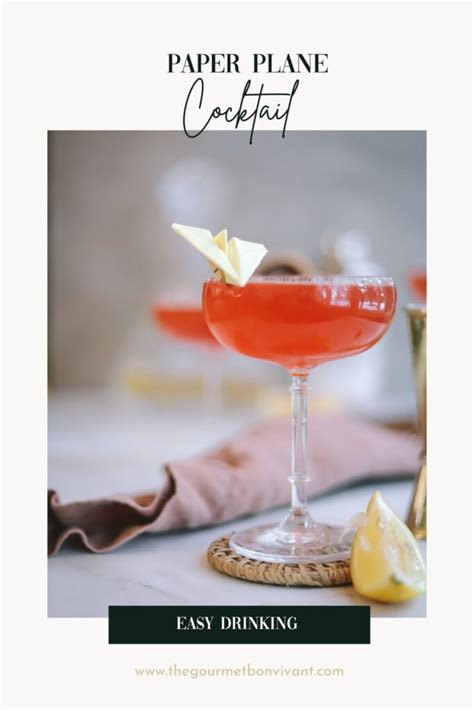 Paper Plane Cocktail - The Gourmet Bon Vivant