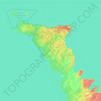 Northern Bruce Peninsula topographic map, elevation, relief