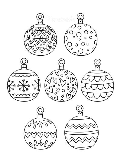 Printable Christmas Ornaments, Coloring Pages, & Blank Templates