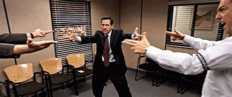 The Office Mexican Standoff GIF – The Office Mexican Standoff Finger ...