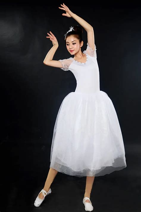 Adult Ballet Dance Dress White Veil Tutu Dress Swan Lake Ballet Dance Performance Leotards ...