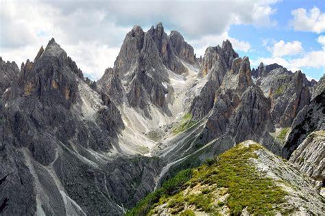 Cadini Di Misurina Trail Path, Italian UNESCO Dolomite Alps Stock Photo ...