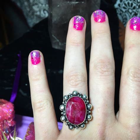 Pink Garnet Ring, Size 7.5 (925 Stamped) | Pink garnet, Garnet rings ...