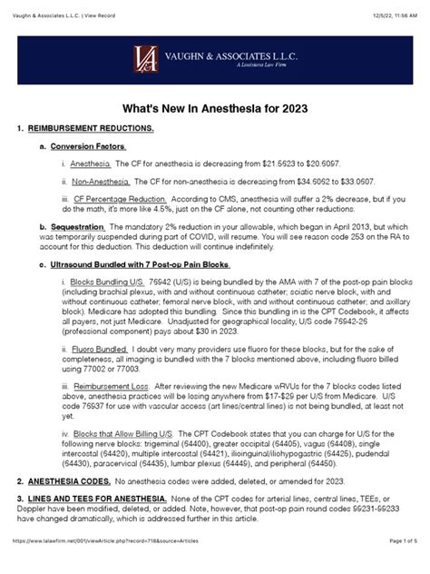 What's New Anesthesia 2023 | PDF | Hospital | Patient