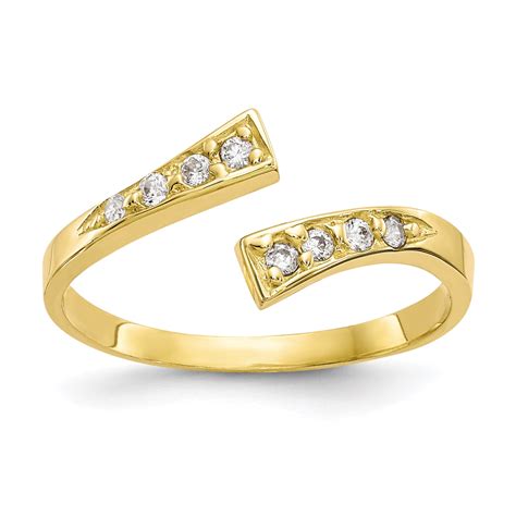 IceCarats - 10k Yellow Gold Cubic Zirconia Cz Adjustable Cute Toe Ring Set - Walmart.com ...