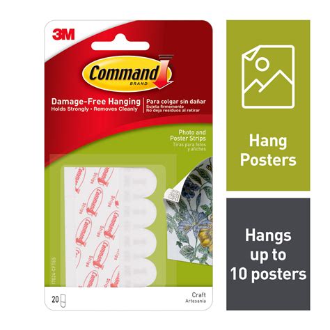 Command Poster Strips, White, Small, 20 Strips/Pack - Walmart.com