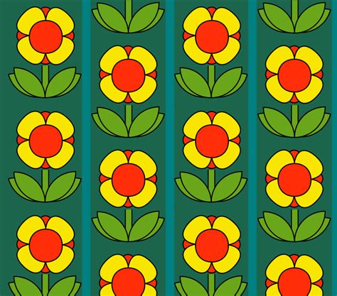 Retro flowers pattern - Openclipart