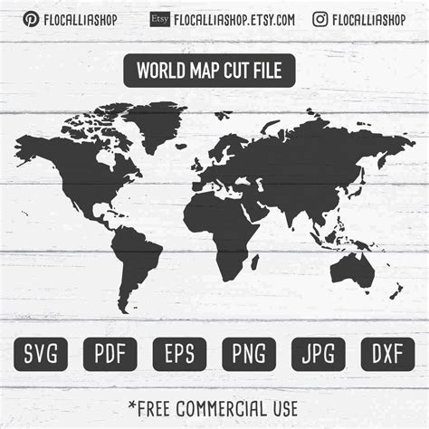 World Map SVG Travel SVG World Map Clipart Png Cricut Svg Map Dxf Map ...