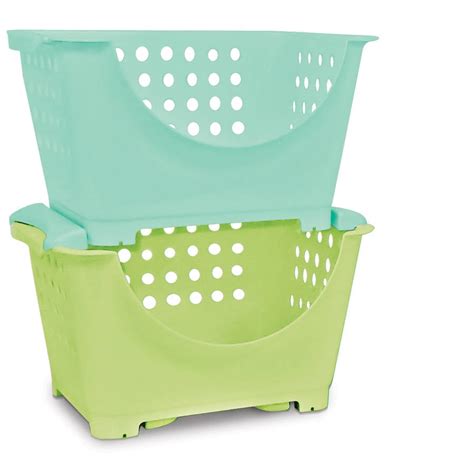 Homz Stackable Storage Bins for Kids, Set of 6, Multiple Colors - Walmart.com