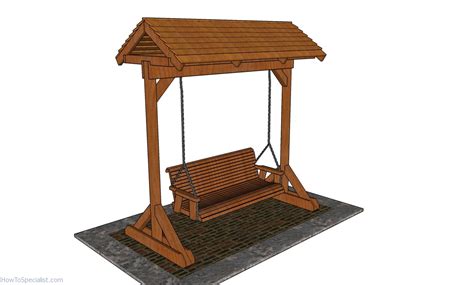 Porch Swing Frame with Roof - Free DIY Plans | HowToSpecialist - How to ...