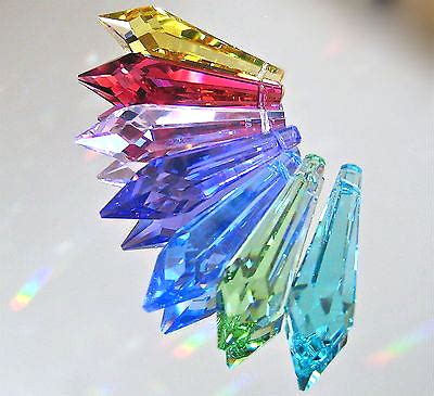 Swarovski Crystal Rainbow of Icicle Prism Ornaments, Set of 7 Colors, – Lightpegs