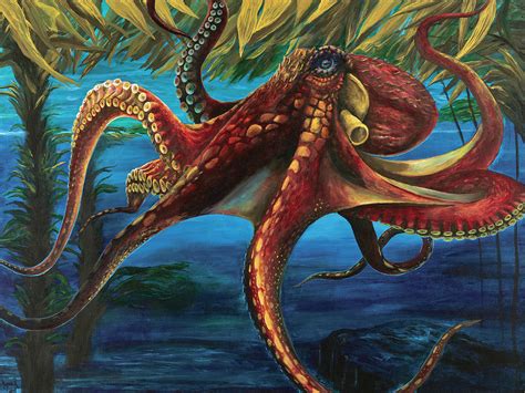 Giant Pacific Octopus Painting by Alyssa Davis - Fine Art America