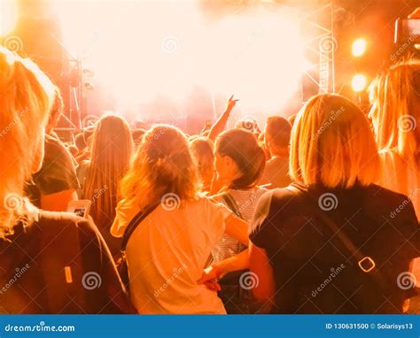 Crowd Raising Their Hands and Enjoying Great Festival Party or Concert. Editorial Image - Image ...