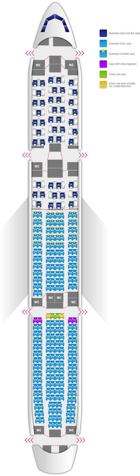 Delta Airbus Industrie A333 Jet Seating Chart | Elcho Table