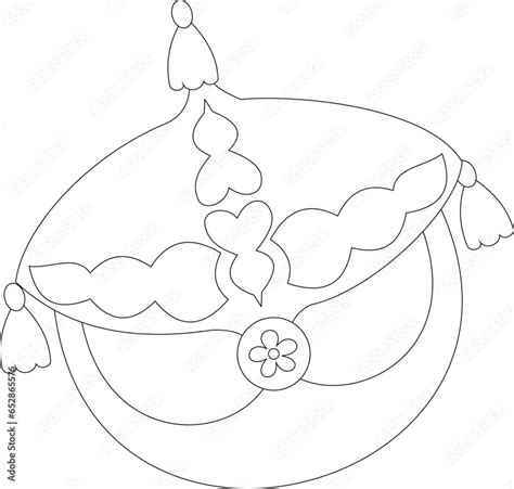 Wau Bulan Malaysia's national symbols coloring page. Line drawn kite vector illustration. Stock ...