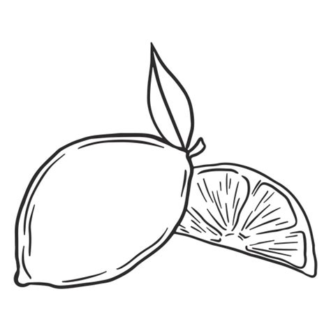 Cut Lemon Line Art Icon PNG & SVG Design For T-Shirts