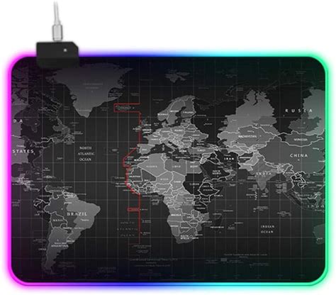 World Map Mouse Pad, RGB Large Gaming Mousepad, LED: Amazon.co.uk ...