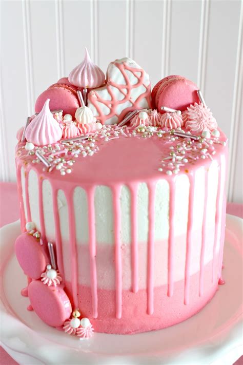 Love and Confections: Pink Ombré Drip Layer Cake