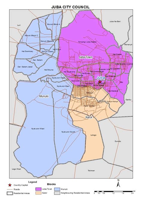 Figure 1. Map showing Juba City Council with it three payams (Juba, Kator and Munuki Payam ...