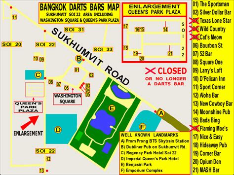 Map Darts Bars Venes Map Bangkok Sukhumvit Soi 22 to 33