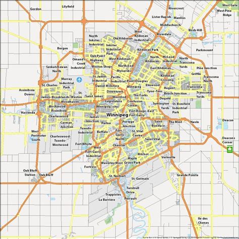 Map of Winnipeg, Manitoba - GIS Geography