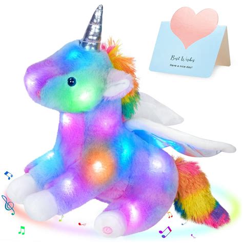 CozyWorld - CozyWorld Light Up Stuffed Unicorn LED Plush Toys Glow in The Dark Holiday Birthday ...