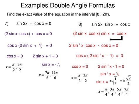 Double Angle Trig Identities - With Formulas and Examples