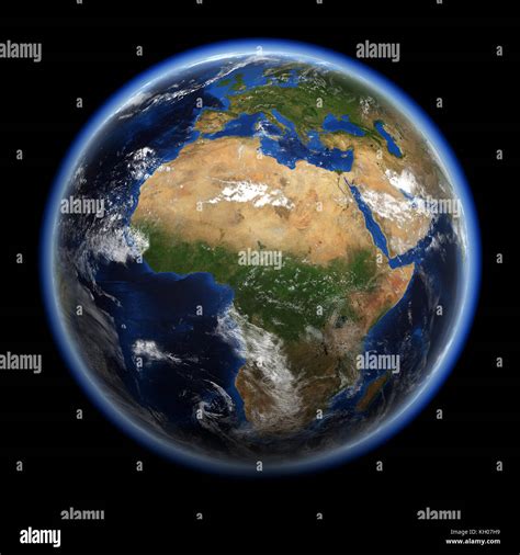 Earth 3d rendering. Earth space model, maps courtesy of NASA Stock Photo - Alamy