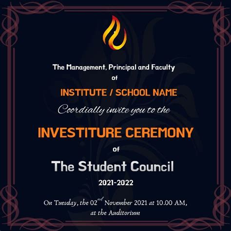 Customizable Design Templates for Investiture Ceremony