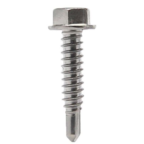 #12 x 3/4" Hex Washer Head Self Drilling Tek Screws Stainless Steel 410 ...