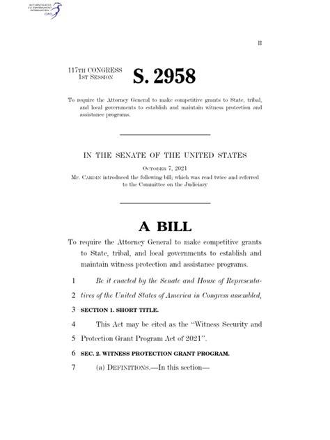 A Bill: 117 Congress 1 S | PDF | American Government | United States ...