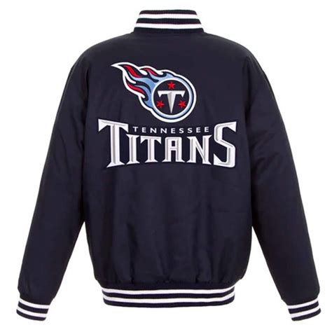 Full-Snap Tennessee Titans Navy Blue Wool Jacket - Jacket Makers