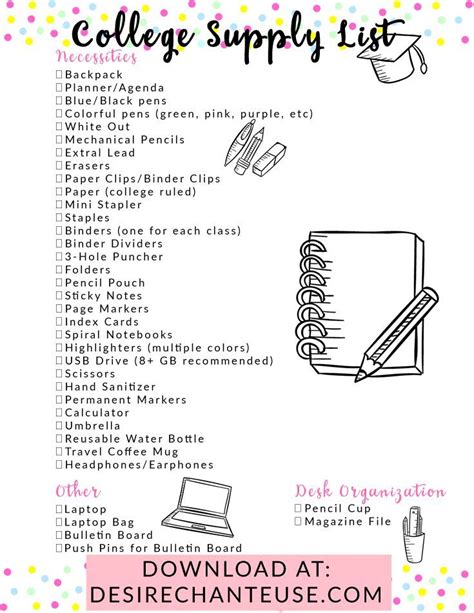 The Ultimate Supply Checklist for College Students (Includes Printable ...