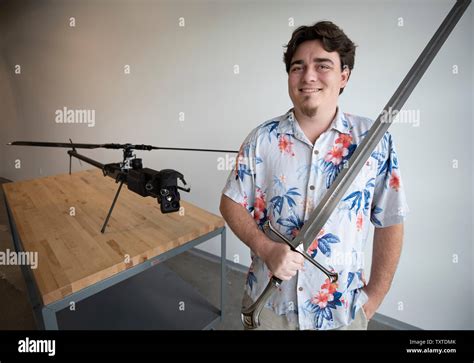 Palmer Luckey, founder of Anduril Industries with their Lattice Ghost Drone. Anduril is named ...