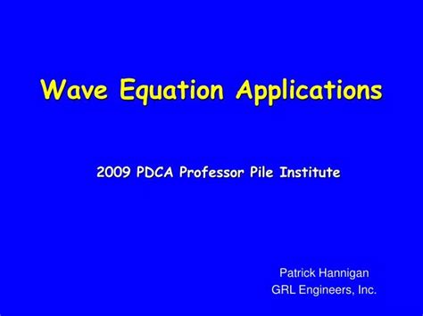 PPT - Wave Equation Applications PowerPoint Presentation, free download ...