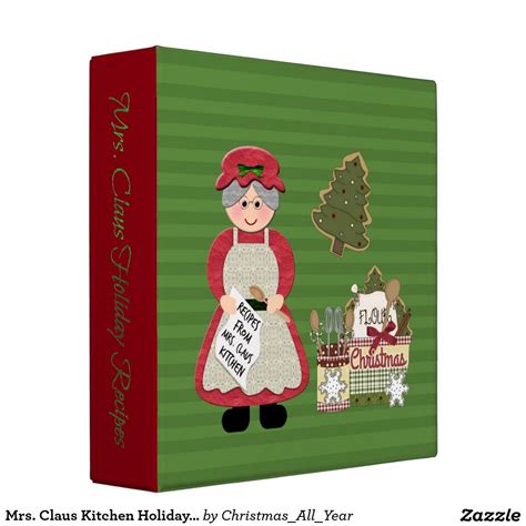 Mrs. Claus Kitchen Holiday Recipes BINDER | Zazzle.com | Holiday ...