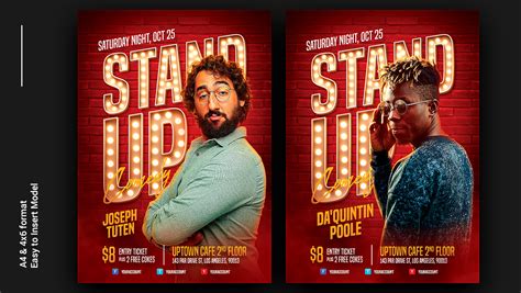 Stand Up Comedy Flyer Template on Behance