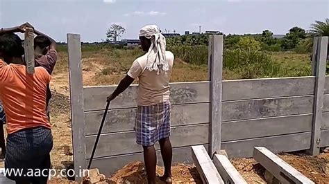 Installation of precast concrete fence post diy - YouTube