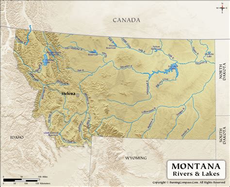 Montana River Map, Montana Rivers and Lakes