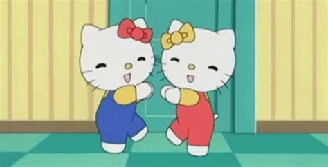 Hello Kitty With Mimmy Dancing GIF | GIFDB.com