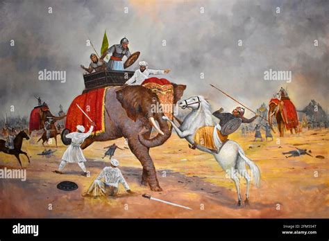 Painting - Battle of Haldighati, Maharana Pratap Museum - National War ...