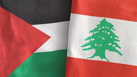 Palestine and Lebanon Two Flags Textile Cloth, Fabric Texture Stock Image - Image of flags ...