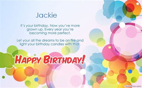 Happy Birthday Jackie pictures congratulations.