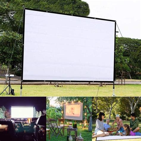 150 Inch 4:3 Portable Folding Movie Screen HD Crease-resist Indoor ...