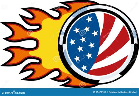 Flaming american flag fire stock illustration. Image of metallic - 15470188