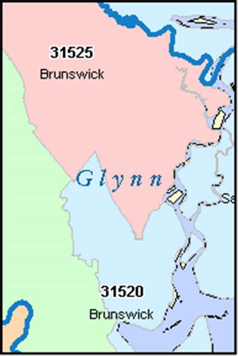 GLYNN County, Georgia Digital ZIP Code Map