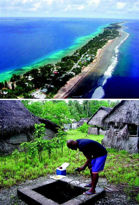 2.1 Upper: Aerial view of part of Majuro Atoll showing the oceanside ...